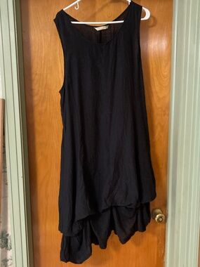 Chalet Made in USA Black Linen Sleeveless Dress Size XL